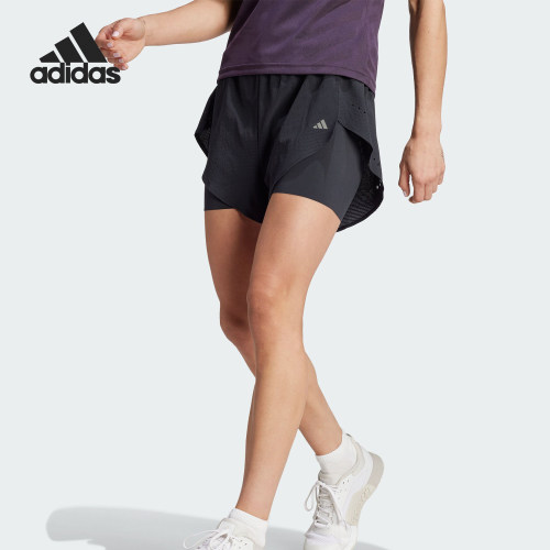 Adidas/阿迪达斯正品训练透气女士干爽二合一健身短裤IM8178
