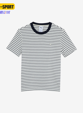 Puma/彪马正品新款女士复古休闲条纹短袖T恤627732-59