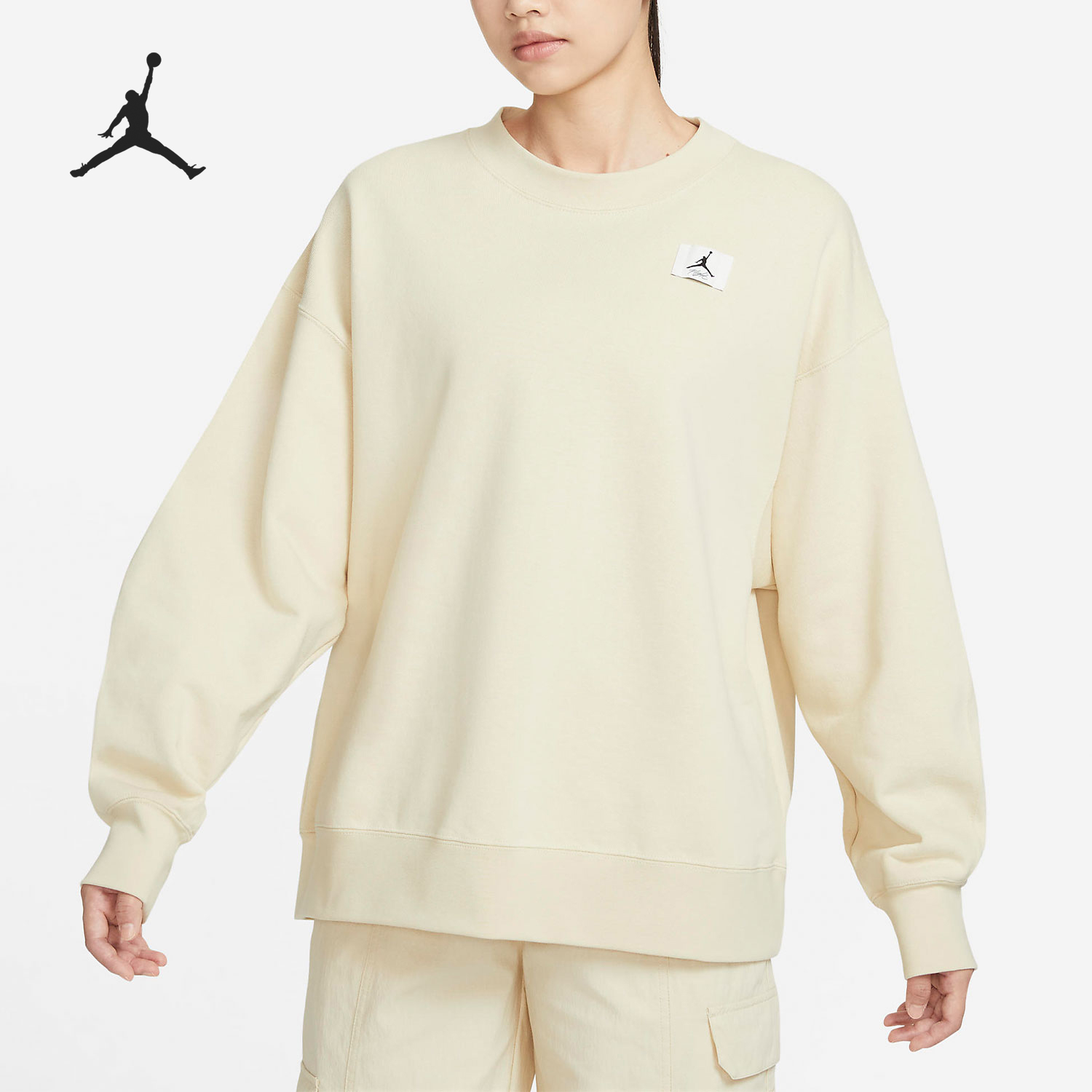 Nike/耐克正品JORDAN女士宽松加绒简约运动卫衣DQ4600-234