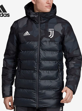 Adidas/阿迪达斯正品男子尤文图斯足球中短款保暖运动棉服DX9202