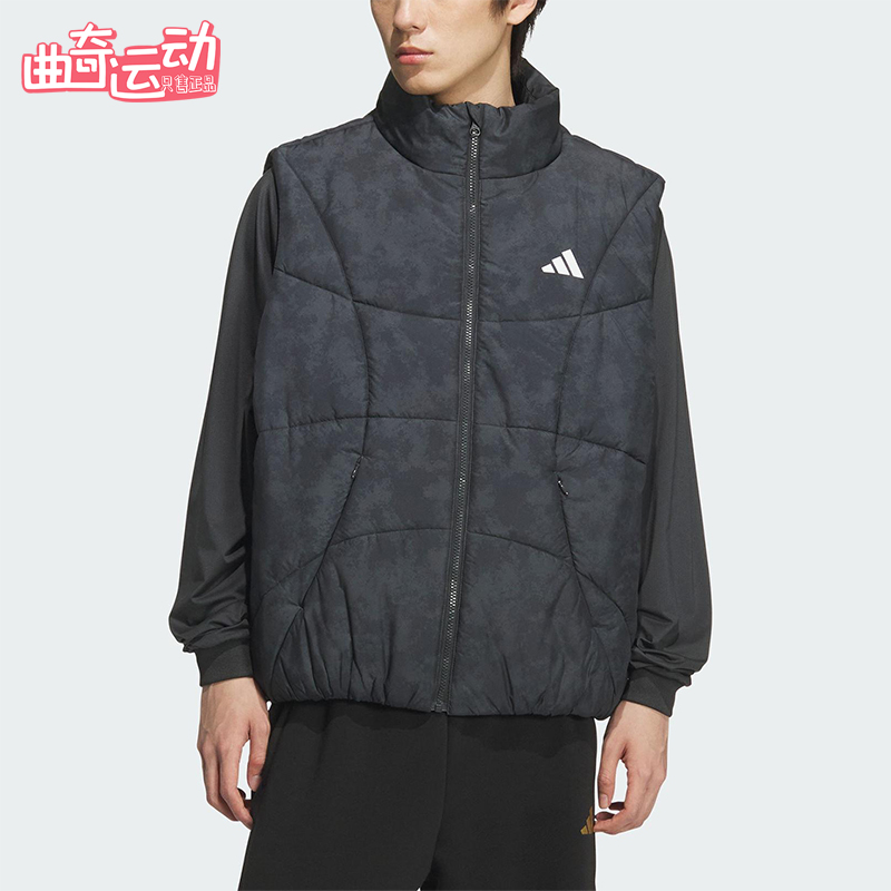 Adidas/阿迪达斯正品2025秋季款男士运动保暖立领棉马甲KC2754