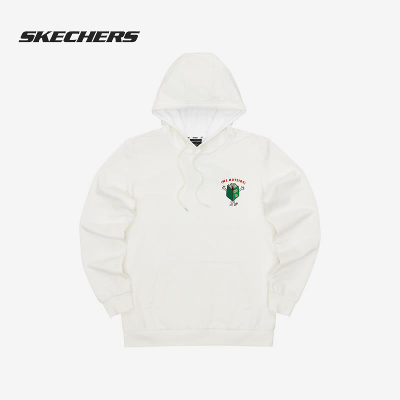 Skechers/斯凯奇正品当季新款男女同款休闲印花连帽运动卫衣