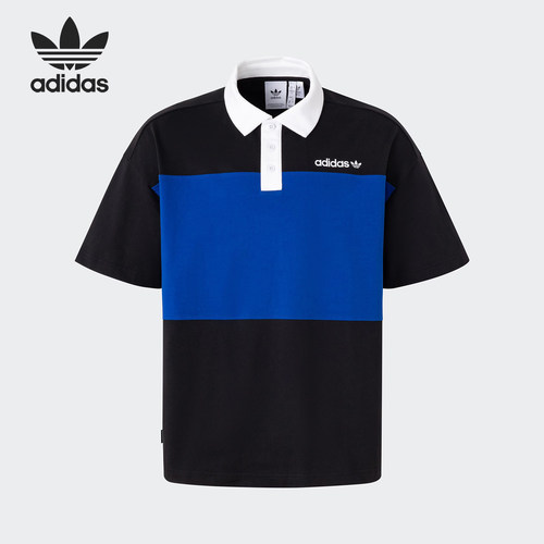 Adidas/阿迪达斯正品三叶草男士翻领拼色运动POLO衫JM7281