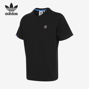 涂鸦印花运动短袖 三叶草男士 T恤JD1140 阿迪达斯正品 Adidas