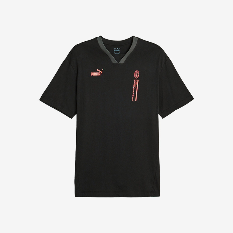 Puma/彪马正品AC米兰V领男士足球运动宽松短袖T恤772328-22