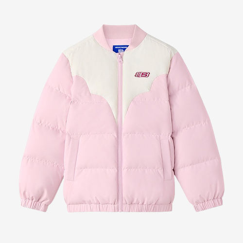 Skechers斯凯奇正品儿童透气柔软舒适拉链款羽绒服L425G035-004K