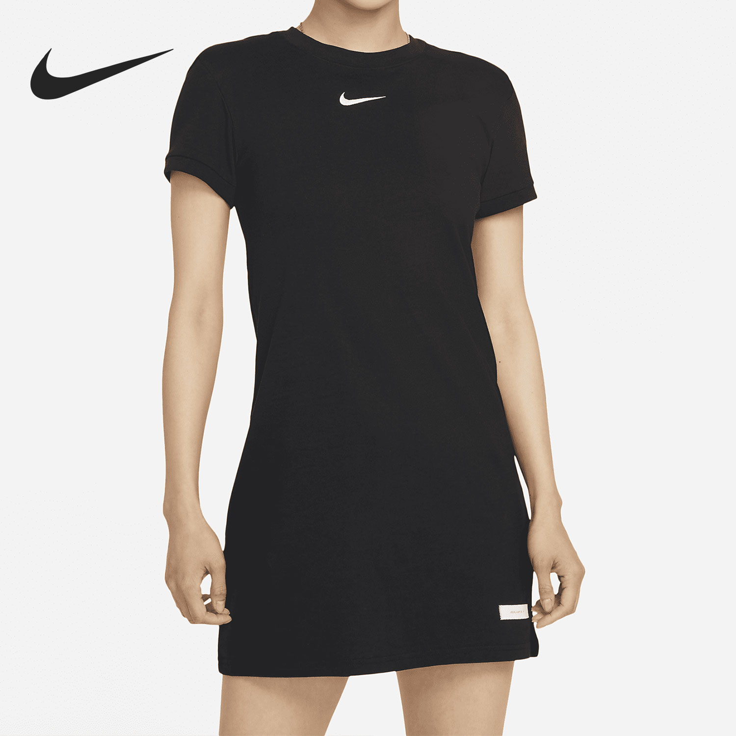 Nike/耐克正品女子修身圆领针织运动短袖连衣裙 DD5045-010