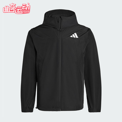 Adidas/阿迪达斯正品WOVENJACKET新款男女经典黑色夹克外套IB7052
