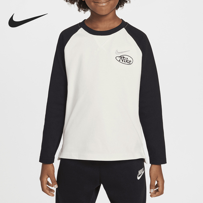 Nike/耐克正品冬新款小童运动插肩针织开衩休闲T恤IB2552-010