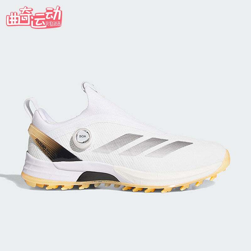Adidas/阿迪达斯正品ADIZEROZG新款男经典白黄色高尔夫鞋HQ5052