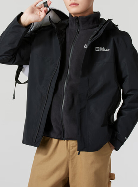Jack wolfskin/狼爪正品保暖男士三合一冲锋衣A61864A-6000