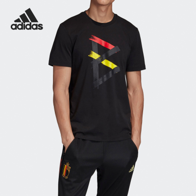 Adidas/阿迪达斯正品2025男士休闲印花圆领透气运动短袖T恤FI5418