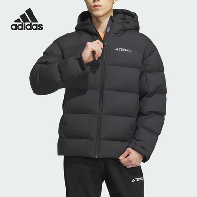 Adidas/阿迪达斯正品2025男士户外鹅绒保暖连帽羽绒服IL8965