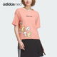 女士字母印花短袖 Adidas 新款 Neo夏季 T恤IK5150 阿迪达斯正品