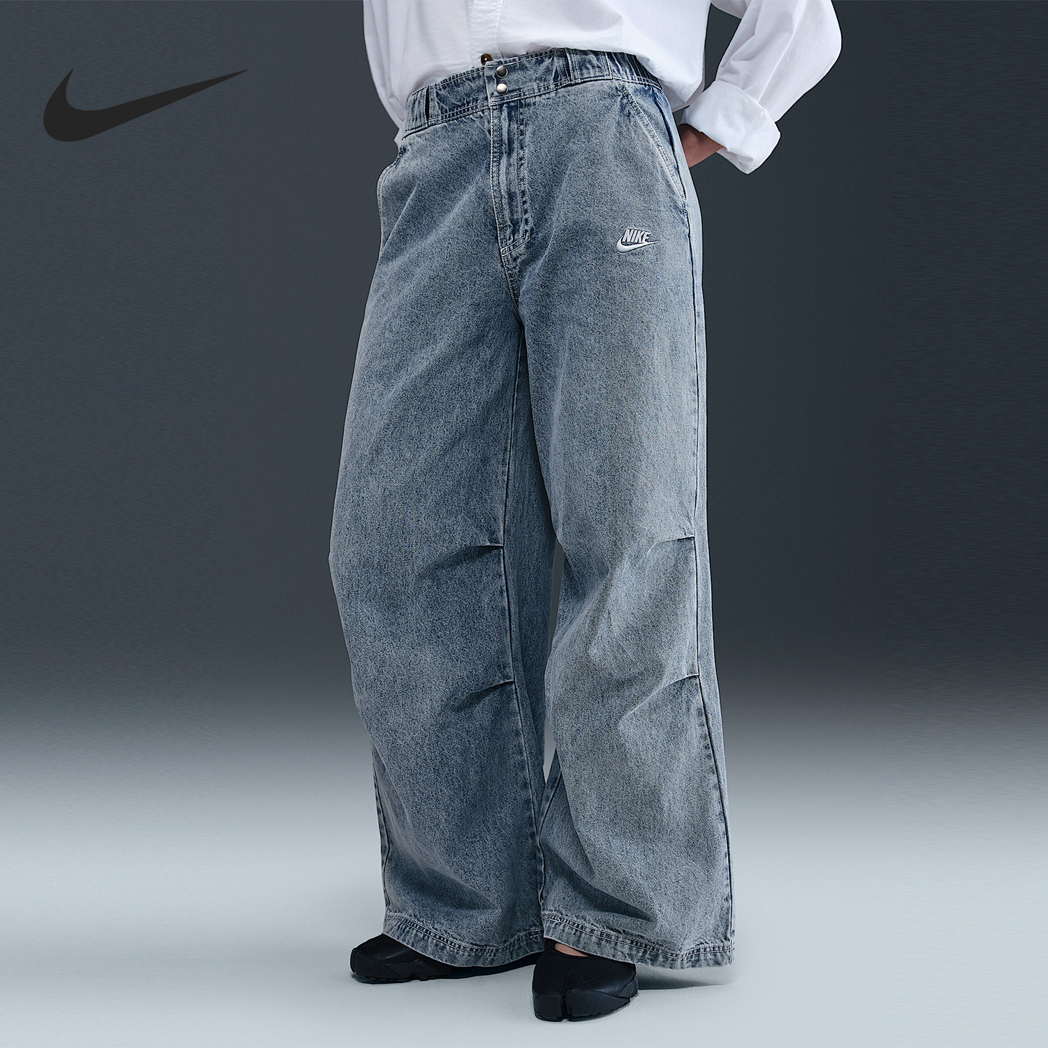 Nike/耐克正品Sportswear女士宽松休闲牛仔长裤IF0625-440