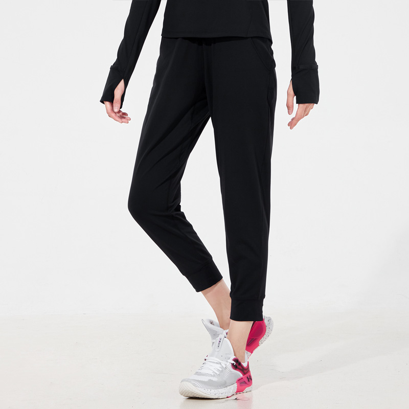 安德玛正品女子透气针织束脚运动跑步训练九分裤1355917