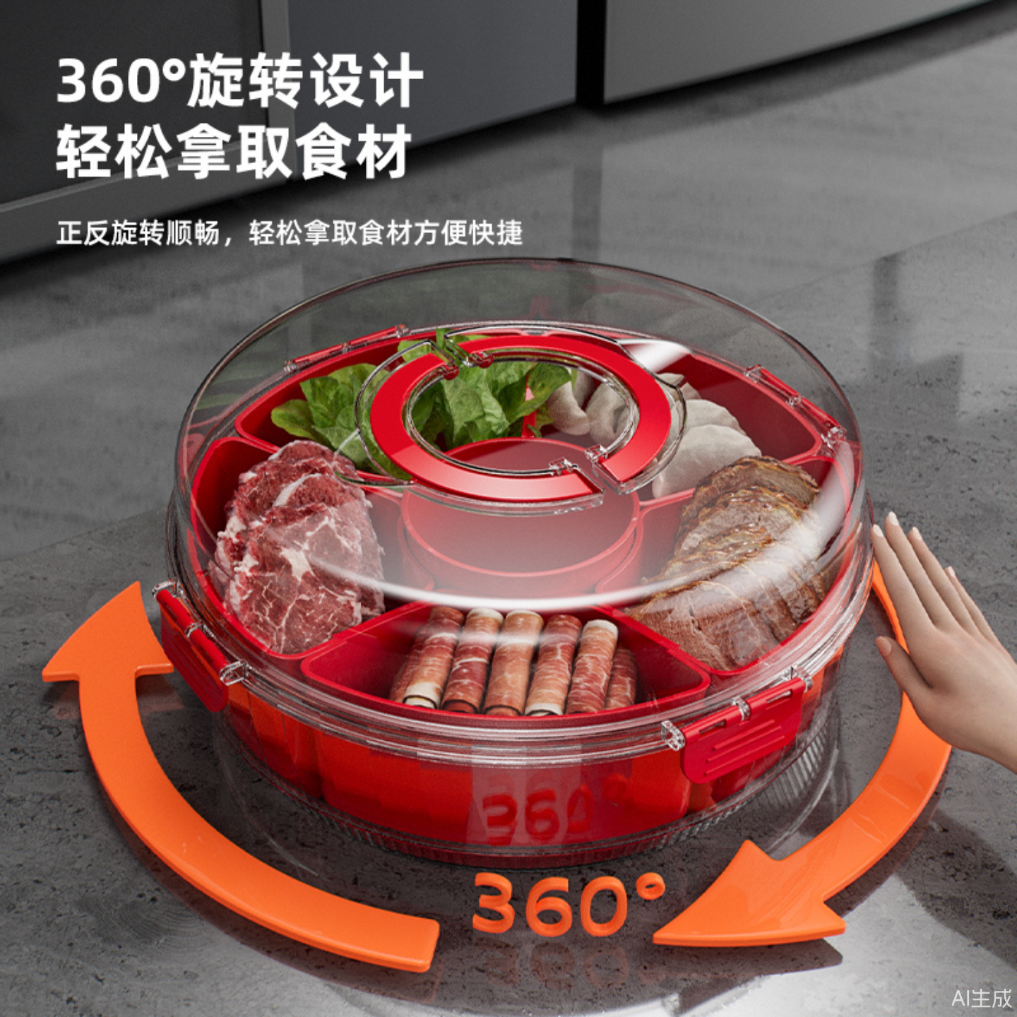 旋转分格带盖透明分格盘