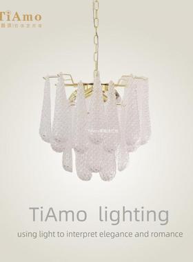 法式Murano穆拉诺吊灯中古风设计款现代客厅卧室书房水晶玻璃吊灯