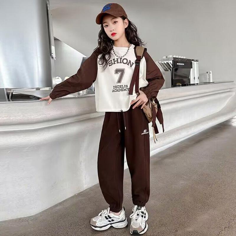 2024女童春秋卫衣套装新款中大童秋天洋气休闲运动儿童两件套长款