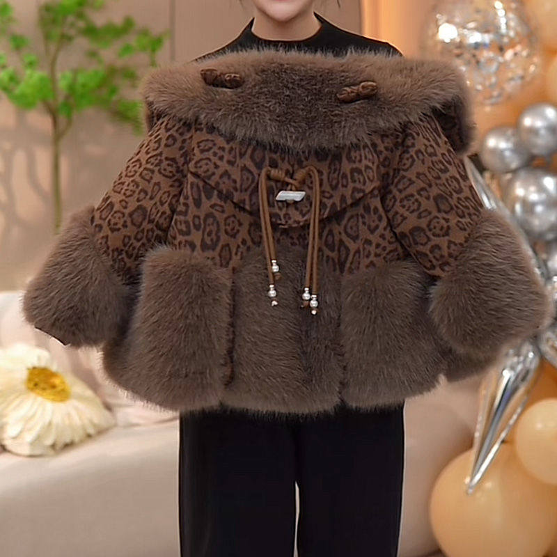 女童豹纹仿皮草外套加绒加厚秋冬装2024新款洋气女孩儿童保暖棉衣,童装/婴儿装/亲子装,皮草/仿皮草,淘宝优惠券,粉丝福利购,淘宝优惠卷