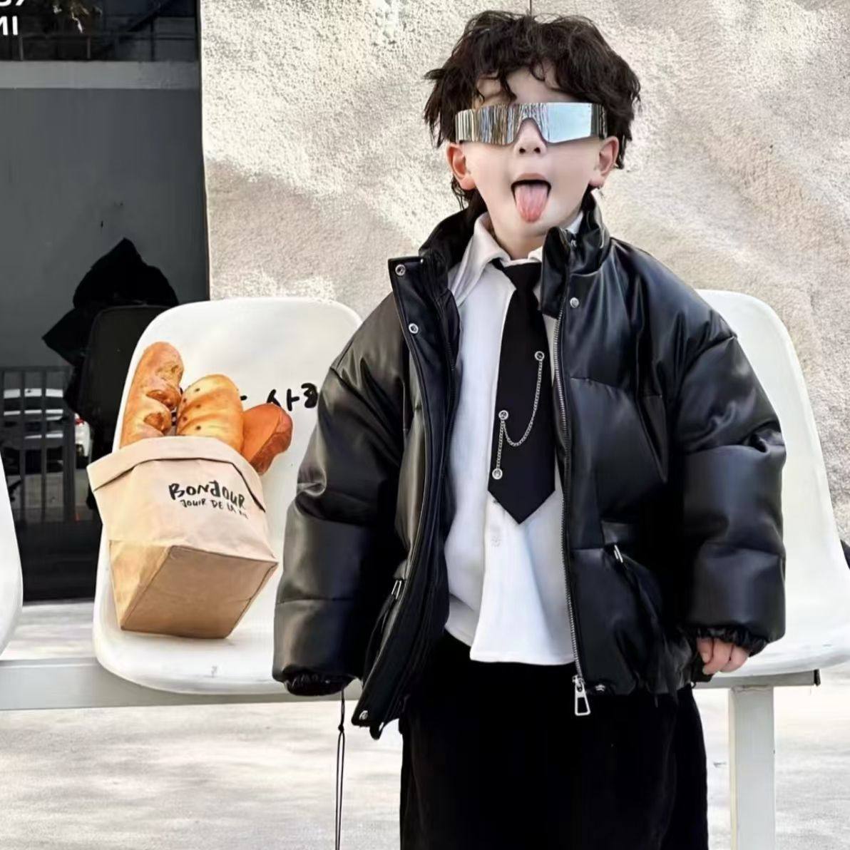 男童冬季皮棉服外套2025新款韩版痞帅夹棉皮棉服外套宝宝过冬棉袄,童装/婴儿装/亲子装,棉袄/棉服,淘宝优惠券,粉丝福利购,淘宝优惠卷