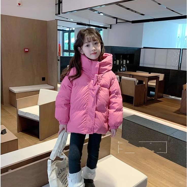 女童羽绒服2025新款洋派儿童冬季90白鸭绒加厚保暖女宝宝连帽外套
