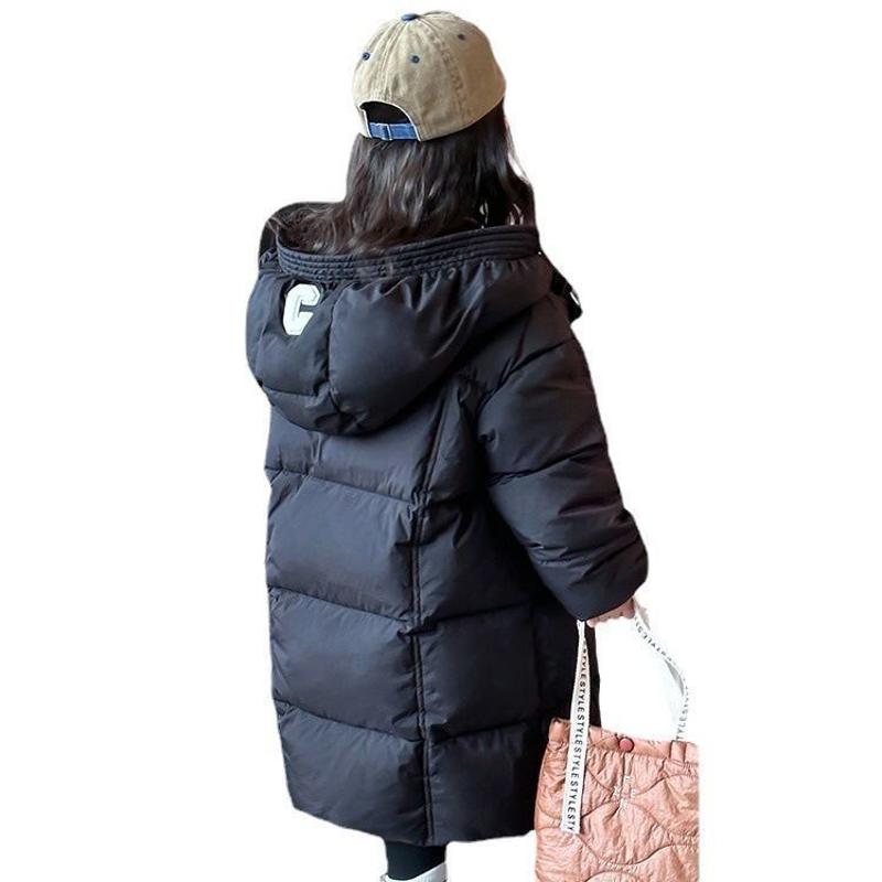 女童羽绒棉服2025新款中长款棉衣儿童中长款冬装三防宝宝加厚外套