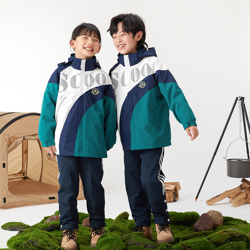 幼儿园园服秋冬装冲锋衣儿童装户外运动三件套班服小学生校服