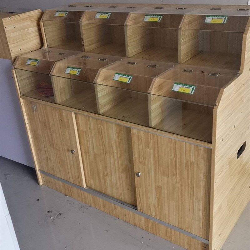 干果柜五b谷杂粮柜零食货架散货糖果休闲食品展示架米粮桶木质米