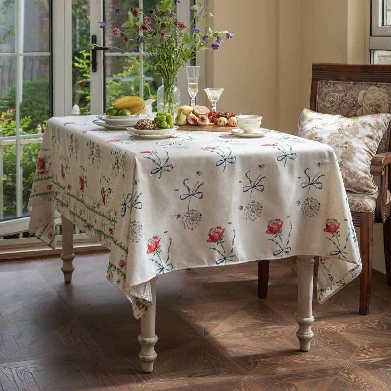 美式桌布防水亚麻布艺法式田园风复古长方形餐桌台U布下午茶桌盖,居家布艺,桌布,淘宝优惠券,粉丝福利购,淘宝优惠卷
