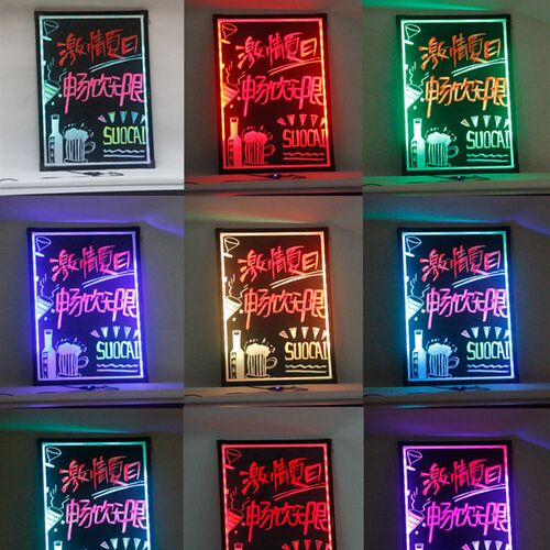 电子荧光板60 80包邮发光板手写字广告牌荧光屏 发光小.黑板荧光