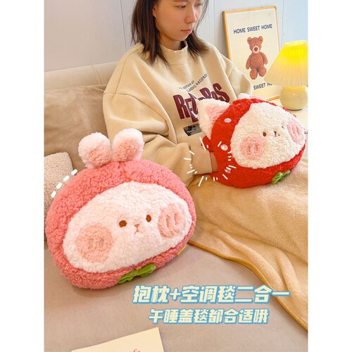 抱枕被子两用二合一毯子车内靠枕玩偶车用K办公室毛毯午休车载枕