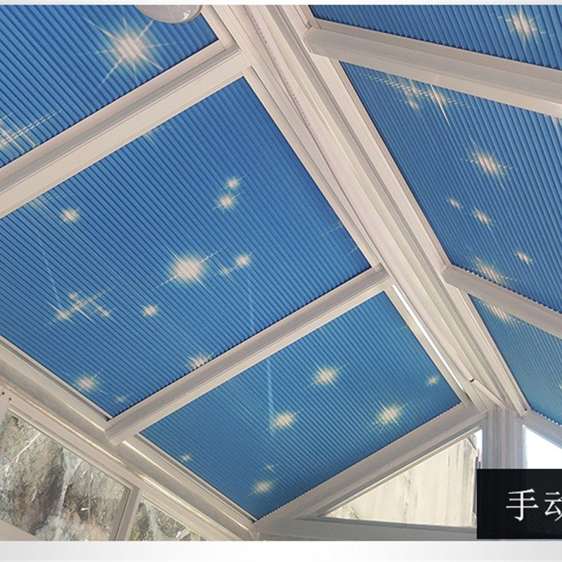 阳光房遮阳顶帘阳台遮阳天棚帘玻璃房顶全遮光隔T热电动手动蜂巢,居家布艺,百叶帘/折帘/罗马帘,淘宝优惠券,粉丝福利购,淘宝优惠卷