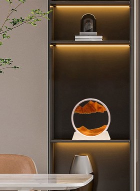 创意流沙画摆件新中式o轻奢办公室解压神器桌面摆件书柜书房装饰