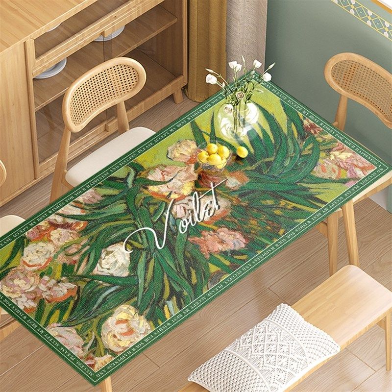 梵高油画美式 皮革桌垫r轻奢桌布防水防油免洗餐桌垫ins风桌面垫,居家布艺,桌布,淘宝优惠券,粉丝福利购,淘宝优惠卷