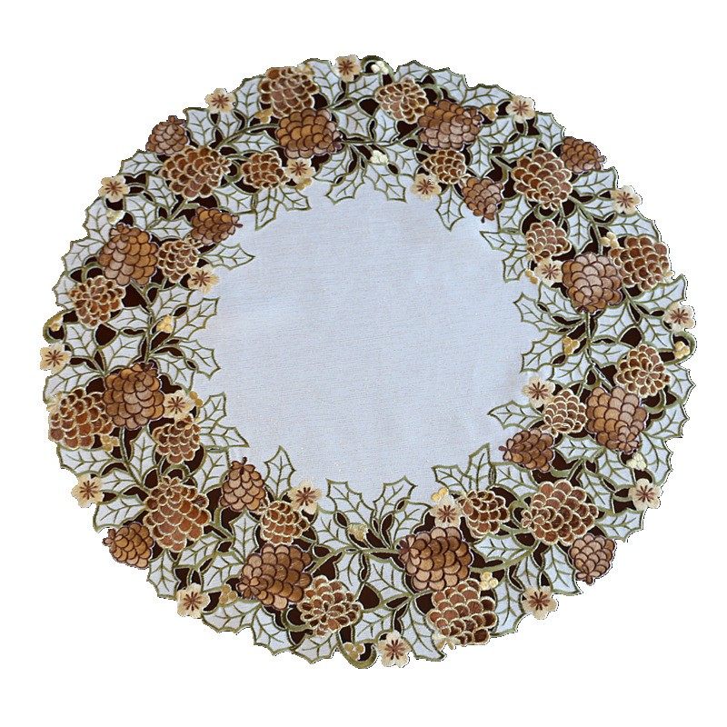 大圆桌布布艺欧式美式中式家用z刺绣花松果茶几盖巾台布镂空餐桌,居家布艺,桌布,淘宝优惠券,粉丝福利购,淘宝优惠卷