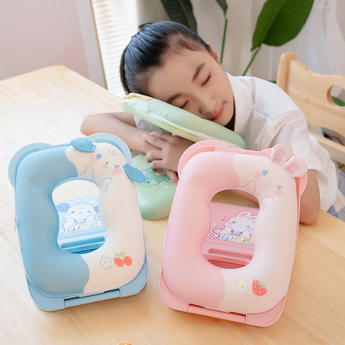 夏季冰丝午睡枕趴睡枕头r小学生儿童教室桌子午休神器睡觉专用折