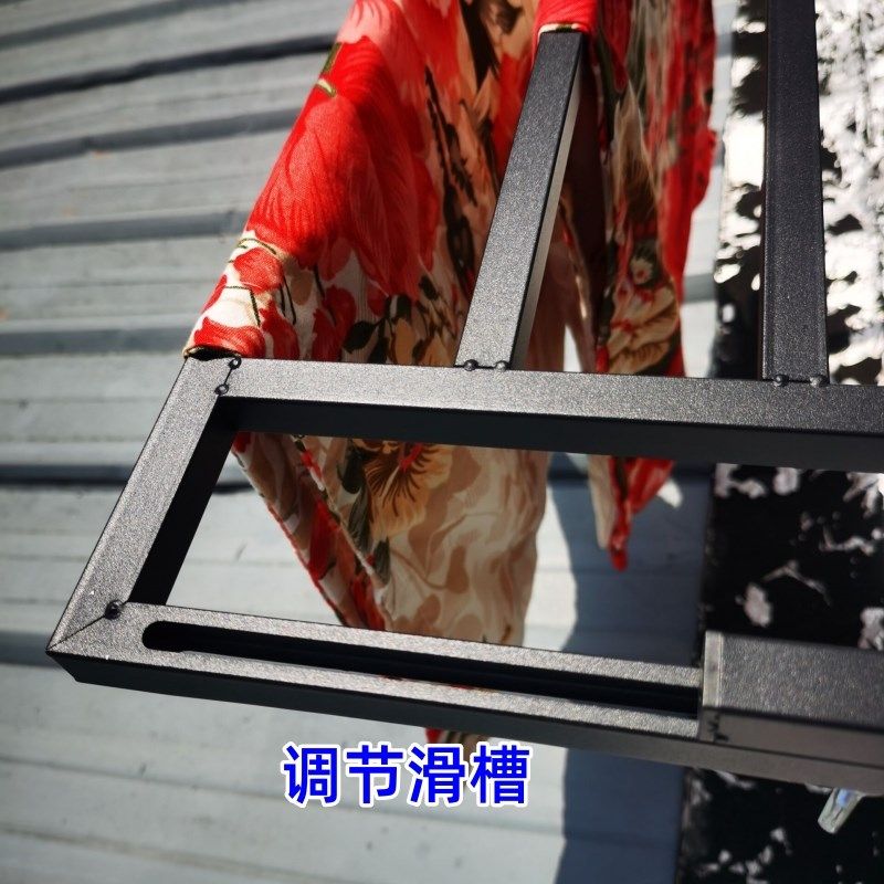 窗户晾衣架黑色方管晒鞋架u阳台晾衣防盗窗护栏晾晒杆免打孔挂式,收纳整理,小型晾晒架,淘宝优惠券,粉丝福利购,淘宝优惠卷