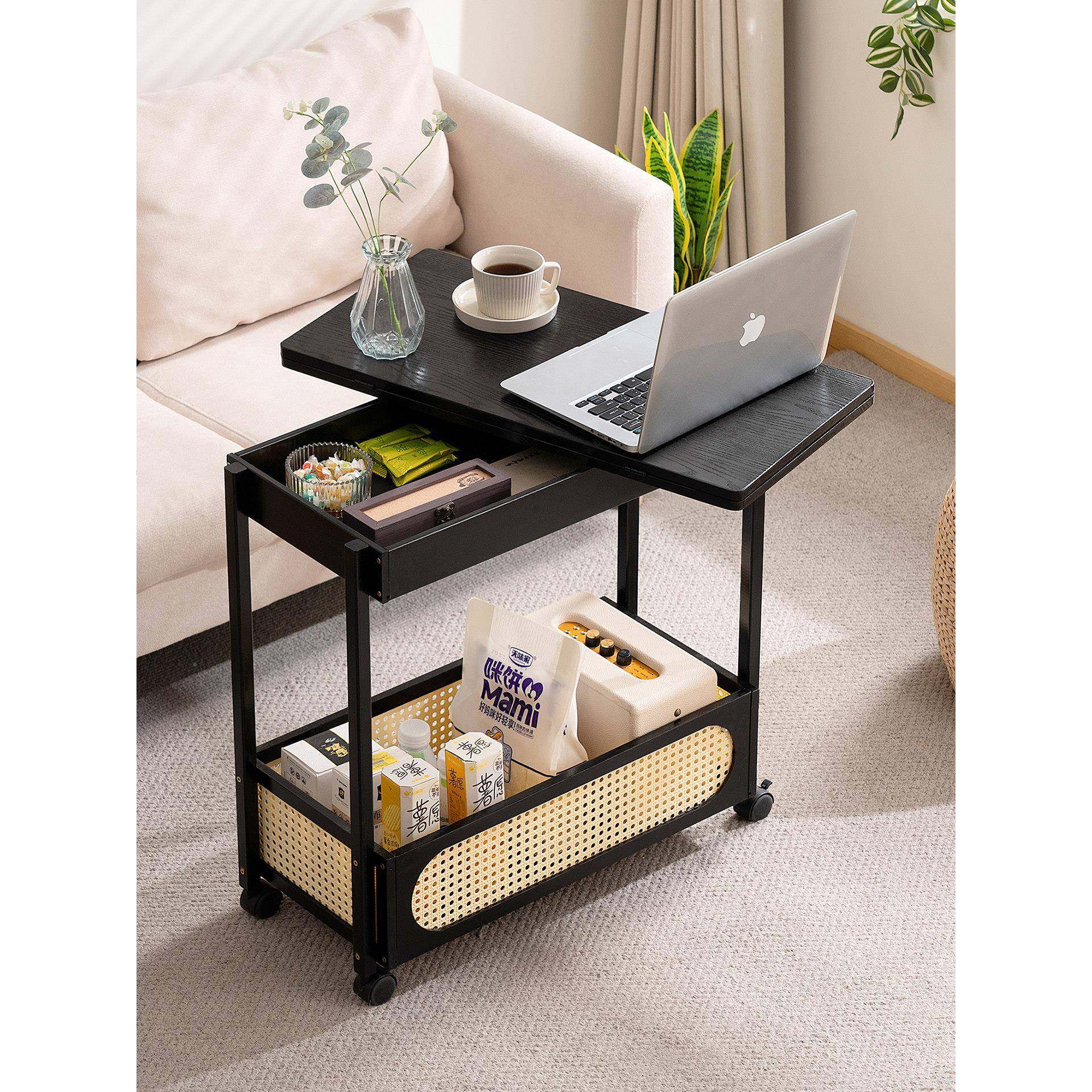 移动边几茶几物中古小桌子沙发边柜小户型折叠厅实木客推车置可架,住宅家具,移动边几/推车,淘宝优惠券,粉丝福利购,淘宝优惠卷