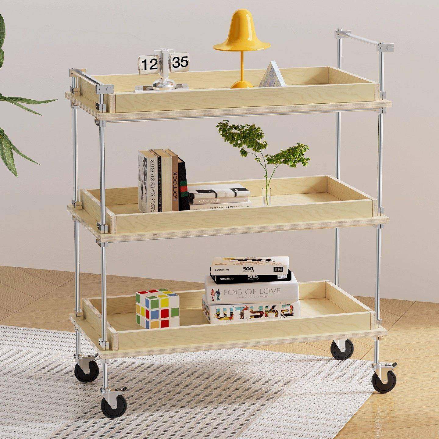 置桦木海洋板光轴小车展可移动创意储物收纳推沙发边几家用物示架,住宅家具,移动边几/推车,淘宝优惠券,粉丝福利购,淘宝优惠卷