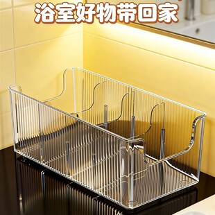 面膜收纳盒化妆品分格护肤整理置物架桌面高级感透明长方形梳妆台