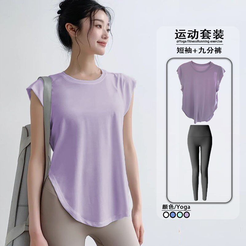 瑜伽套装休闲运动普拉提提臀裤宽松专业跑步训练速干透气上衣女
