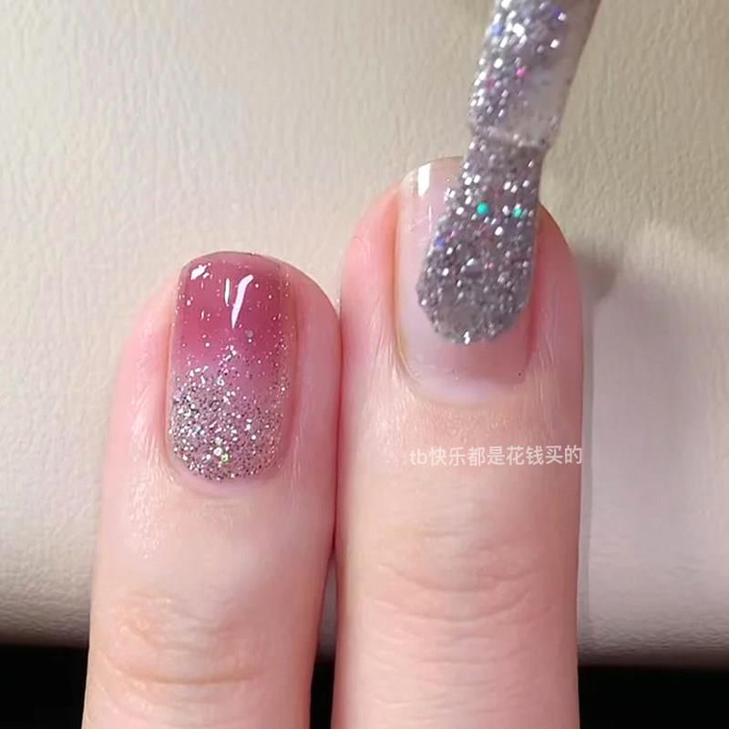 闪粉0紫 做次发光的仙女~226新款美甲指甲油免烤快干持一久可撕拉