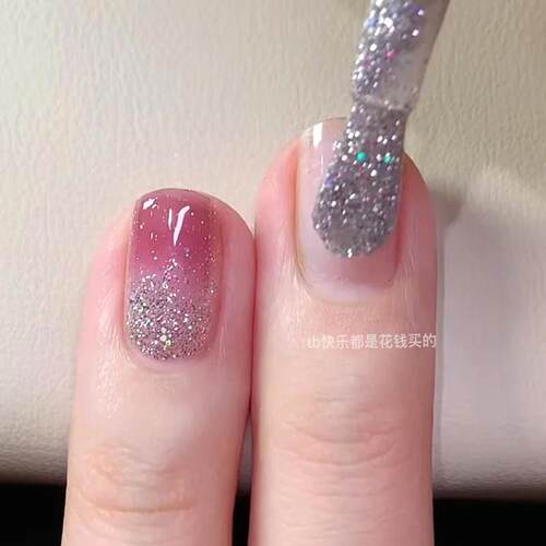 闪粉0紫 做次发光的仙女~226新款美甲指甲油免烤快干持一久可撕拉