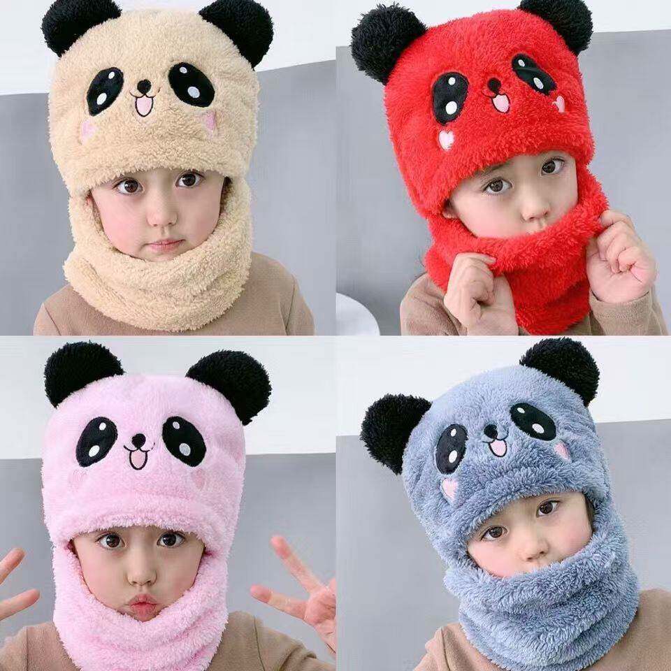 儿童帽子童女童秋冬季新款围脖一体可爱加厚保暖遮脸护耳帽