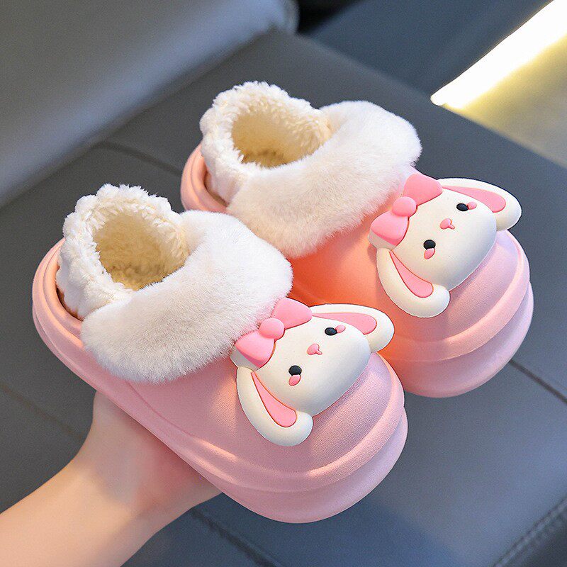 冬季儿童棉拖鞋男女童可爱保暖加绒防水棉套亲子中小童宝宝居家鞋