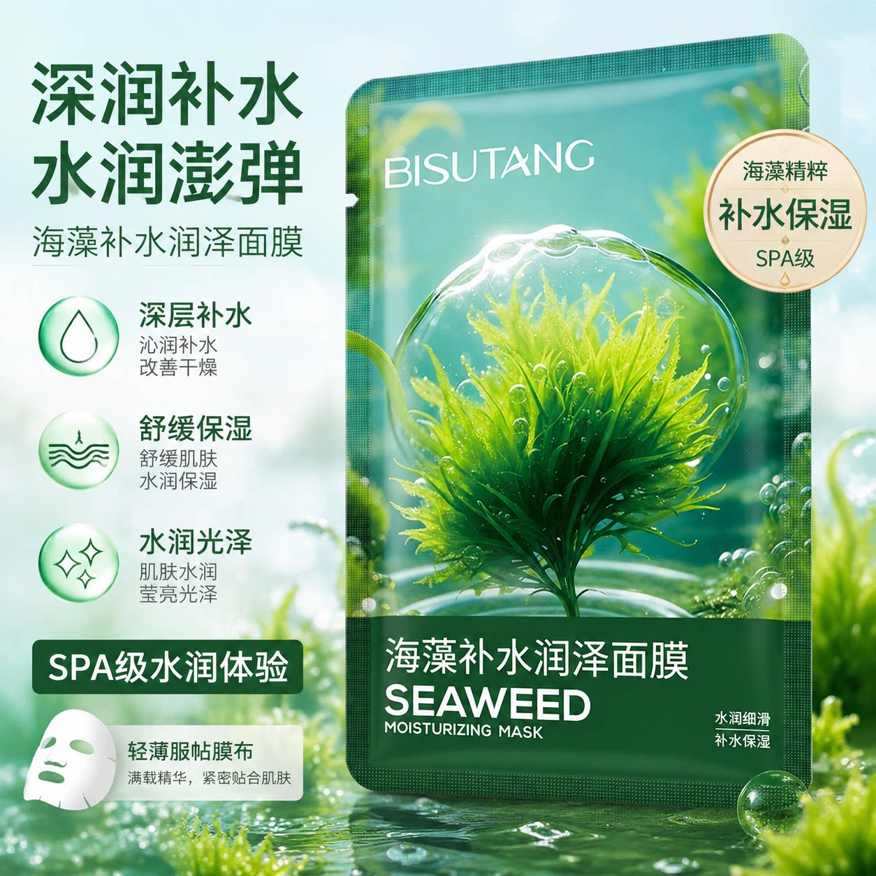 【超补水】海藻补水润泽面膜
