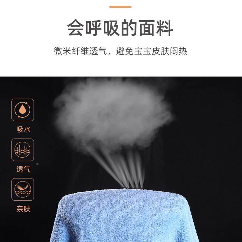 婴儿巾连帽斗篷浴袍可穿水式吸毛巾浴新宝生NLW宝洗澡男女孩专用