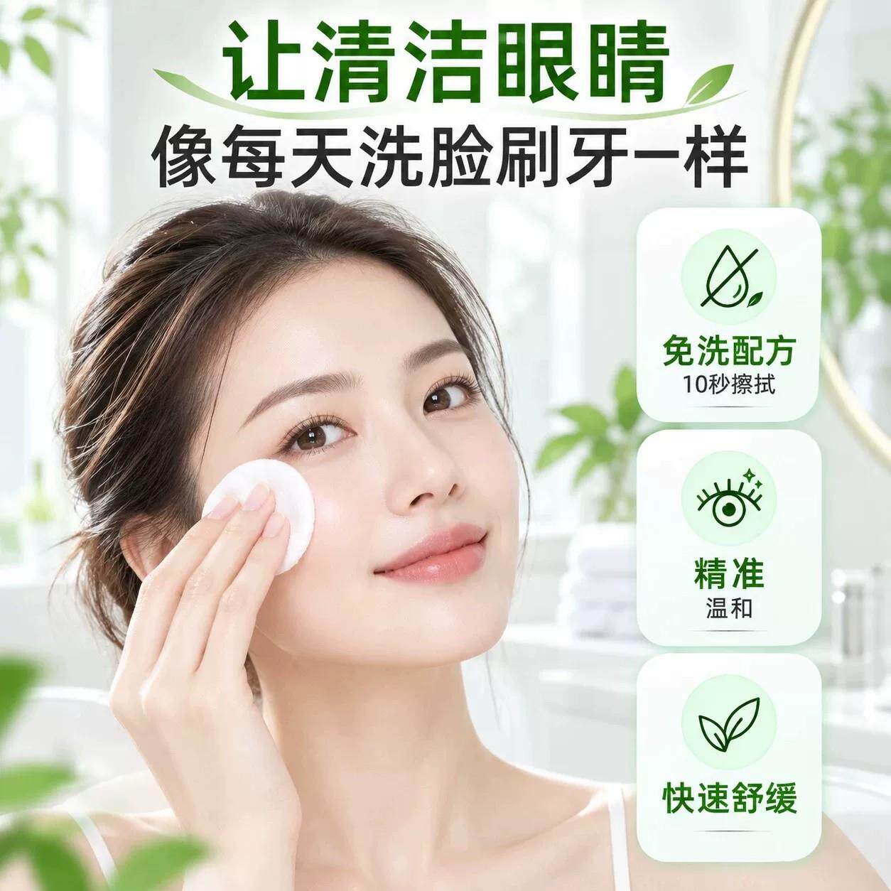 【JBH下5单立减0】眼睑清洁湿干巾缓解眼眼涩眼疲眼部护劳理湿巾Z
