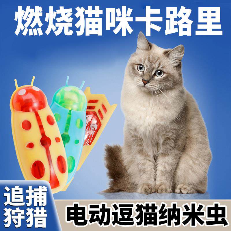 【电动逗猫纳米虫】猫玩具自动老鼠斗虫宠物蟑螂猫咪解闷自嗨玩具